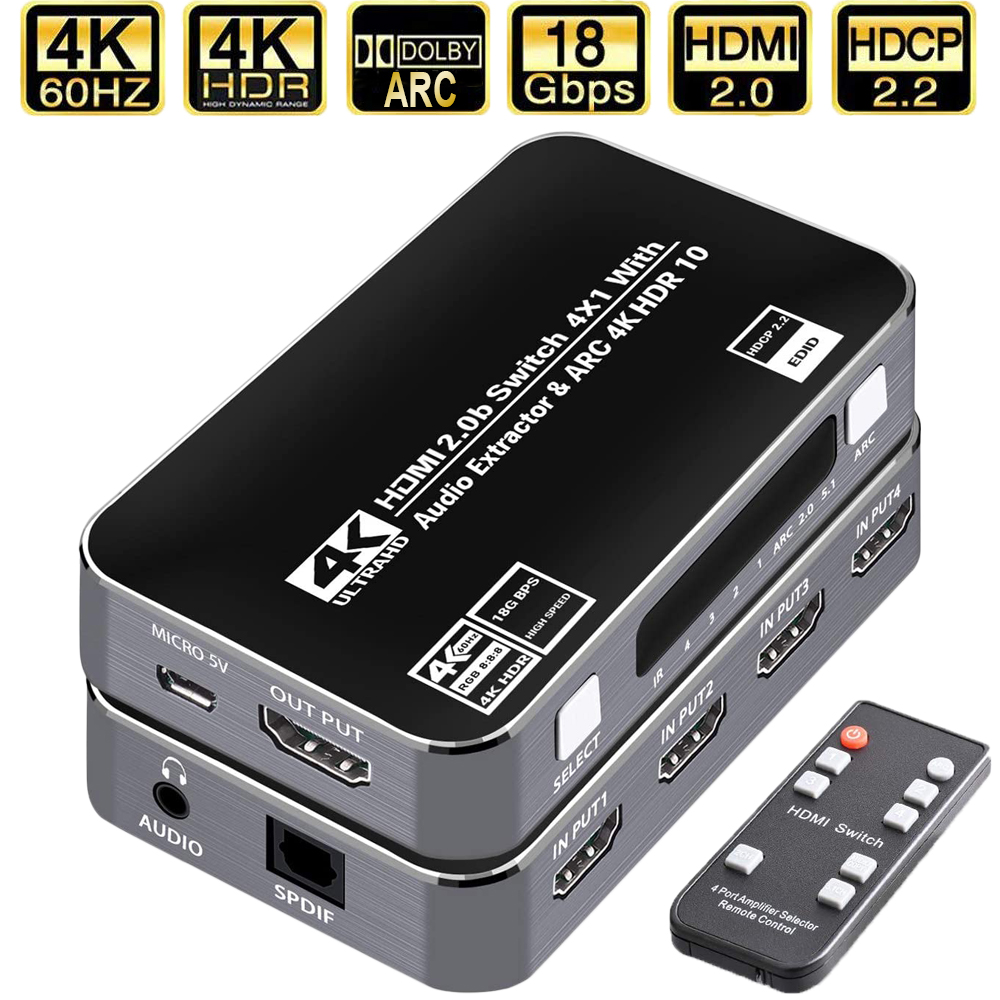Hdmi Arc Cable - Switch HDMI 4K 60Hz com Extrator