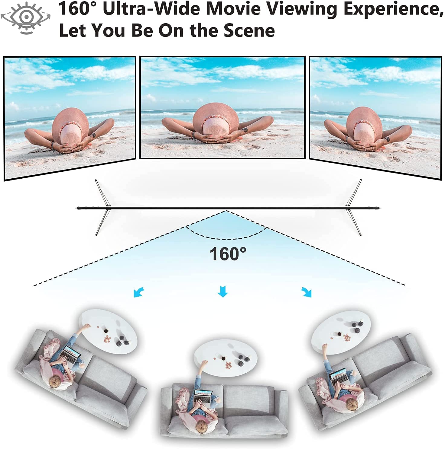 Tela de Projeção Portátil de 1 - Home Cinema Blanc avaliação e preço