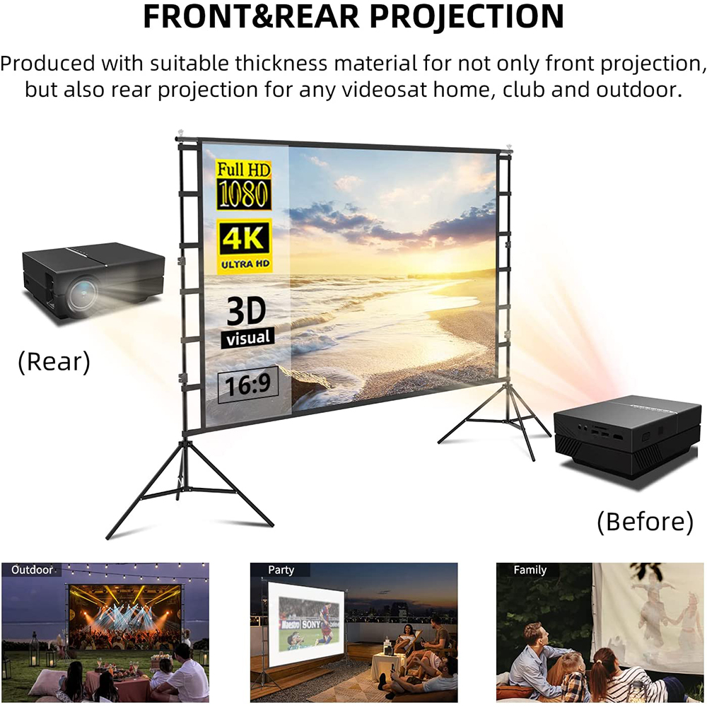 Tela do projetor VEIDADZ com s - Home Cinema Blanc avaliação e preço