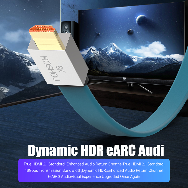 Cabo MOSHOU HDMI 2.1 48Gbps 8K - Hdmi Arc Cable avaliação e preço